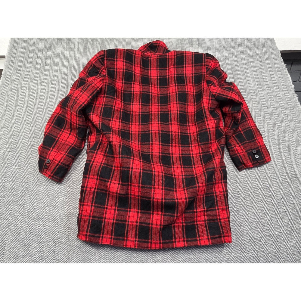 Vintage MG Red Black Plaid Oversized Double Breasted Blazer Jacket Size‎ 11 L - Picture 10 of 10